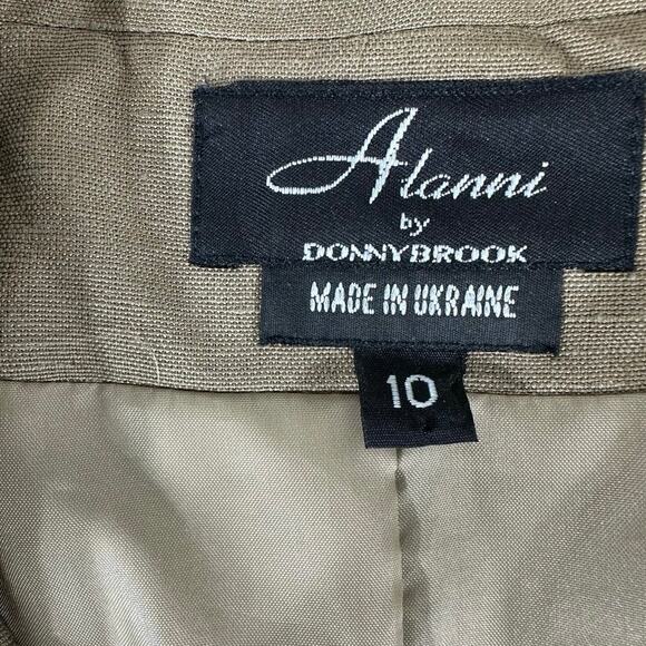 Alanni by Donnybrook Womens Blazer Size 10 Tan Linen Blend Vintage - Picture 4 of 10